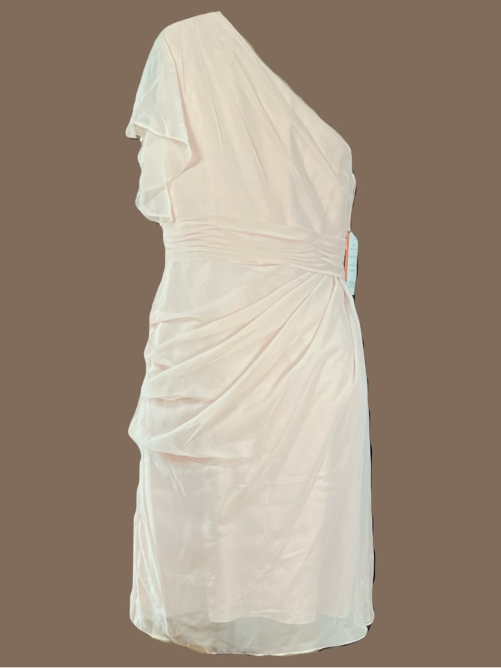 One-Shoulder Blush Ruffle Midi Dress - Picture 2 of 2